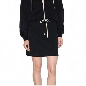 Market & Spruce Athletic Black Jersey Drawstring Skirt